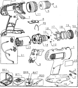 Part Location Diagram of 392088-00 Black and Decker Kit box